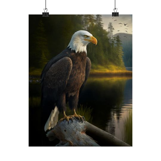 Discover Bald Eagle In The Wild Premium Matte Vertical Poster