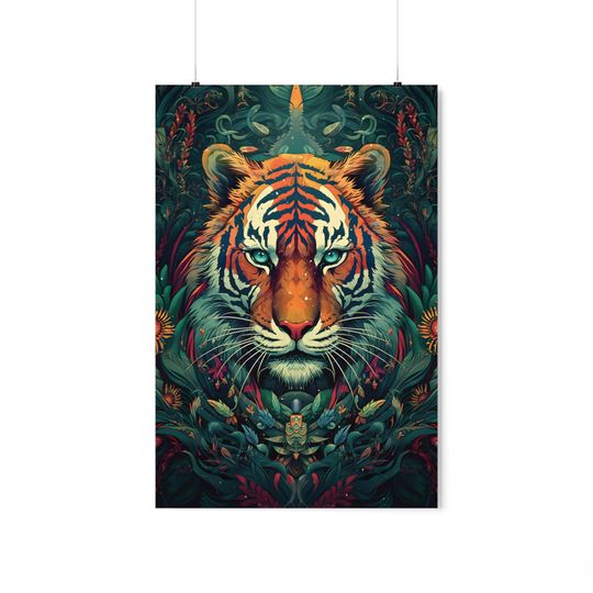Discover Symmetric Tiger  Premium Matte Vertical Poster