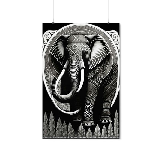 Discover Elephant Premium Matte Vertical Poster