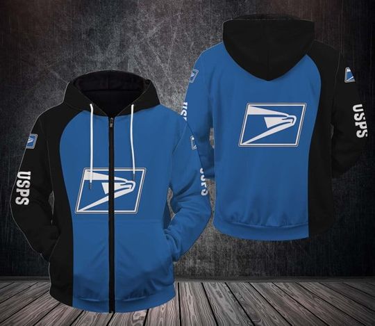Discover Postal Service Zip Hoodie, United SPS 3D Printed Zip Up Hoodie
