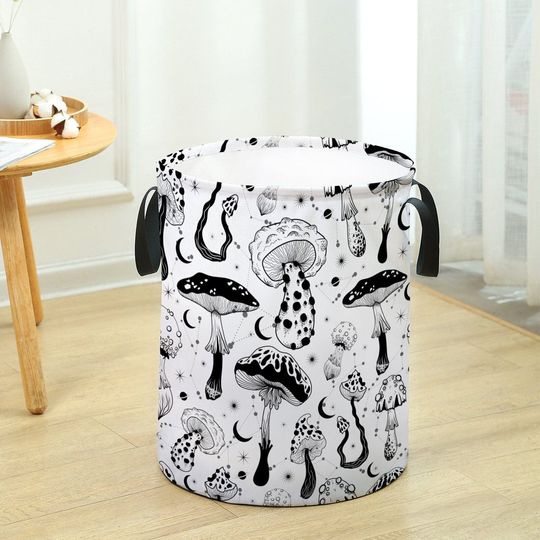 Discover Mystical Mushroom Cottagecore Laundry Basket, Hippie Groovy Large Capacity