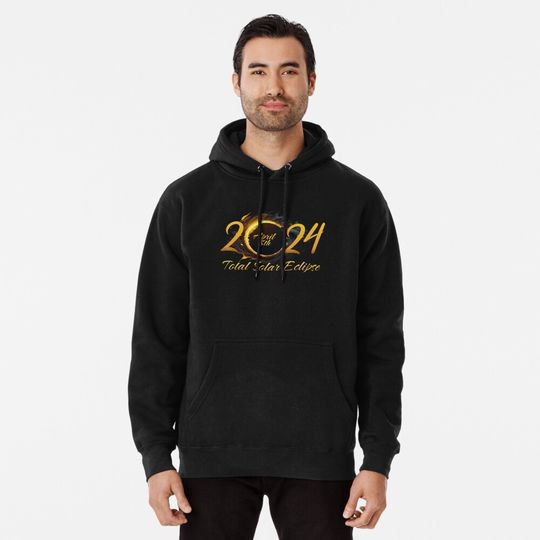 Discover Total Solar Eclipse 2024 USA Pullover Hoodie