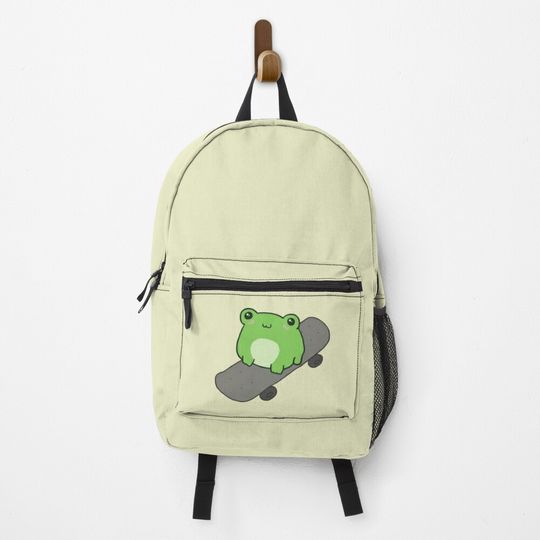 Discover Cute Skateboarding Frog Backpack