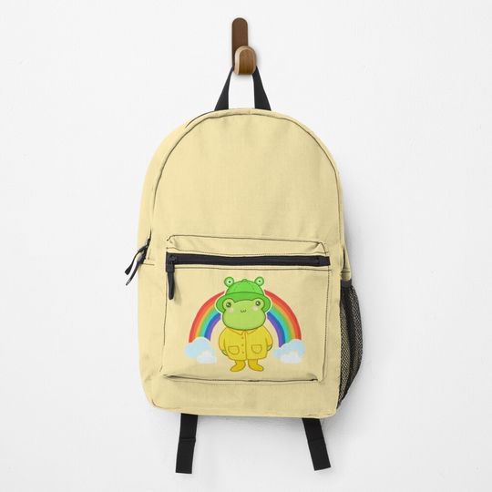 Discover Kawaii Frog with Rainbow Hat Backpack