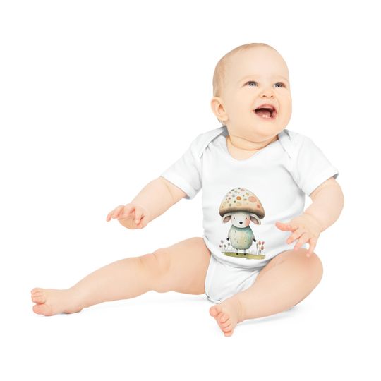 Discover Cute Easter Baby Bodysuit,  Mushroom Cap