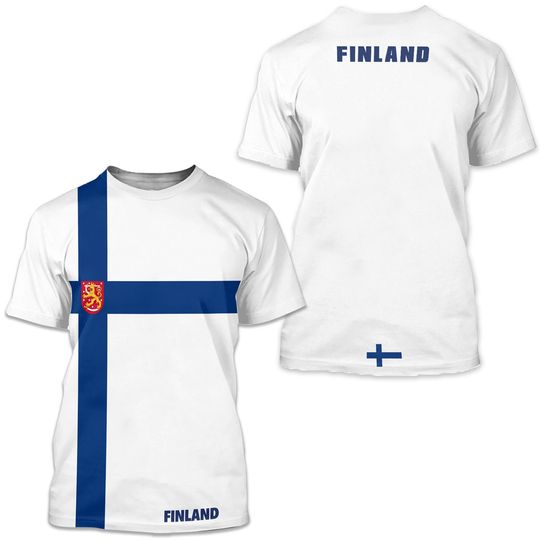 Discover Finland Flag Patriotic 3D T-Shirt