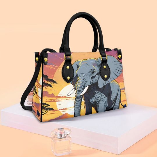 Discover Elephant Leather Bag, Animal Lover Handbag