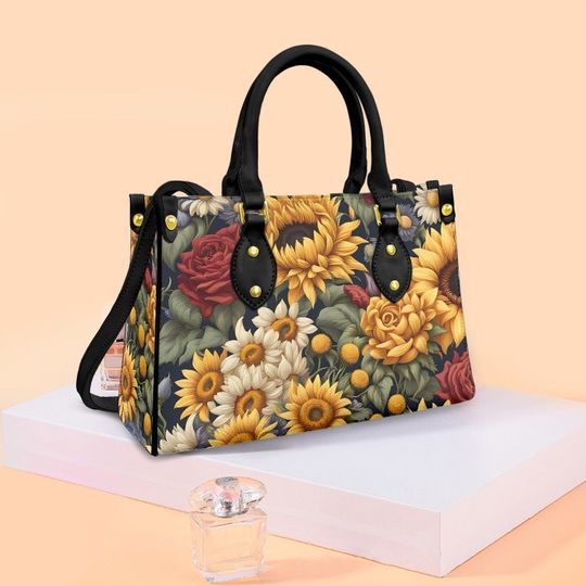 Discover Sunflower Leather Bag, Flower Lover Handbag