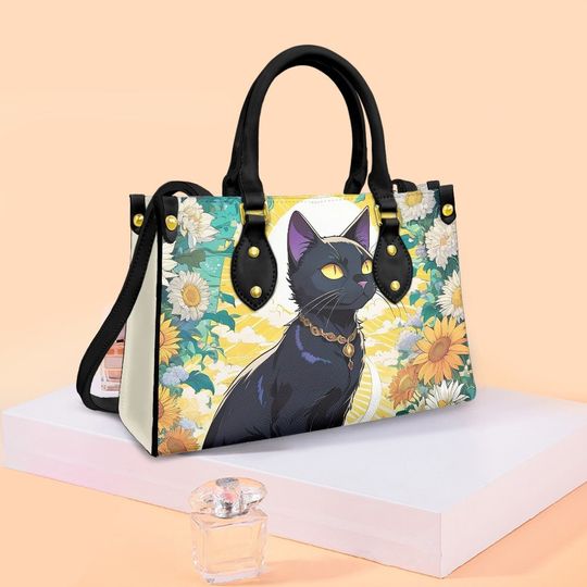 Discover Cat Leather Bag, Animal Lover Handbag