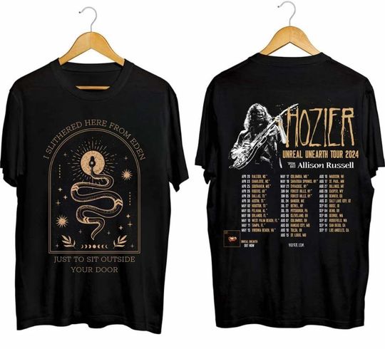 Discover Hozier 2024 Tour Vintage Shirt, Hozier Unreal Unearth Tour 2024 Shirt
