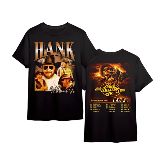 Discover Vintage Hank Williams Jr Live Headlining Tour 2023 T Shirt