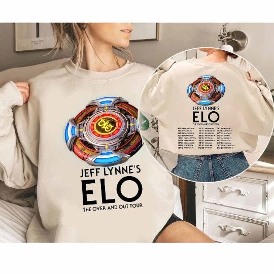 Discover Jeff Lynne's ELO - The Over and Out Tour 2024 Shirt, Jeff Lynne's Elo 2024 Sweatshirt