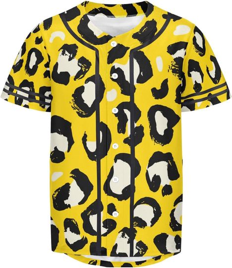Discover Leopard Yellow Baseball Jersey