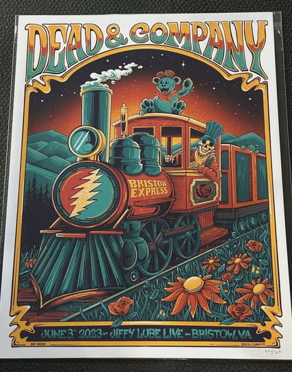Discover Dead and Company Tour Poster 6/3/2023 Bistow VA Jiffy Lube