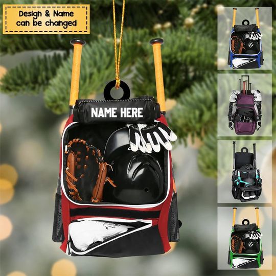 Discover Personalized Baseball Bag Christmas Ornament