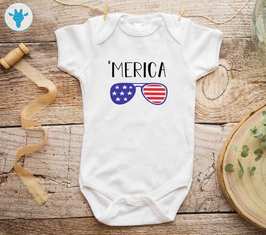 Discover America Baby Bodysuit, 4th Of July Baby Clothes