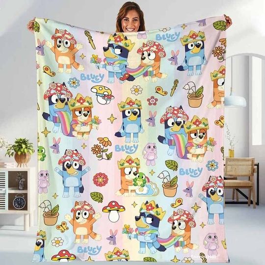 Discover BlueyDad Cartoon Fleece Blanket