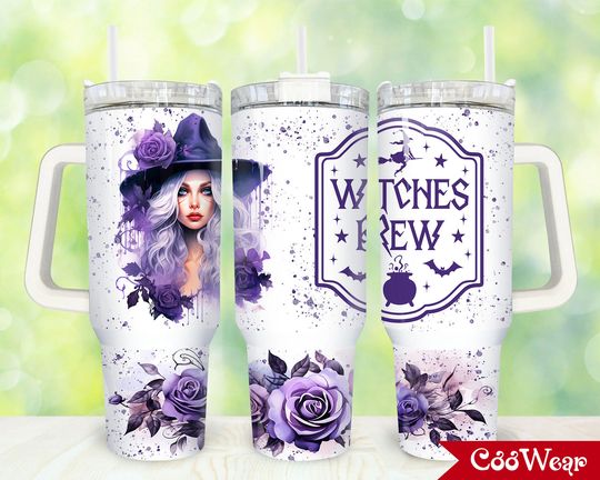 Discover Halloween Witch 40oz Tumbler , Witch Brews 2 pieces