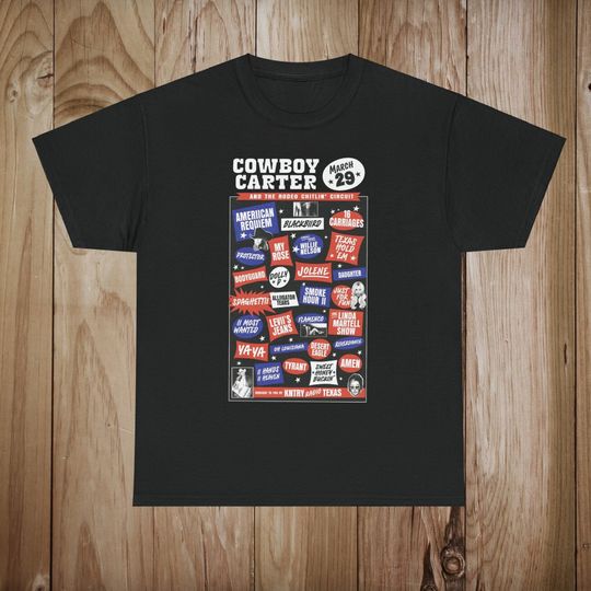 Discover Beyonce Cowboy Carter Tracklist Shirt:  Vintage Advertisement Shirt