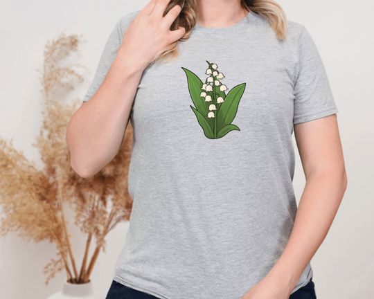 Discover Birth Month T-Shirt, Birth Flower Cottagecore Lily of the Valley T-Shirt
