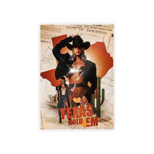 Discover Texas Holdem Beyonc 2024 act ii 2 cowboy carter Gloss Poster