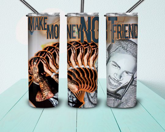 Discover Make Money Not Friends Chris Brown 2024 Tour Skinny Tumbler 20oz