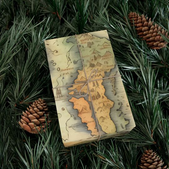 Discover Fantasy Map Pirates Wrapping Paper