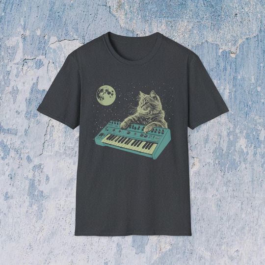 Discover Synthesizer Cat In Space T-Shirt