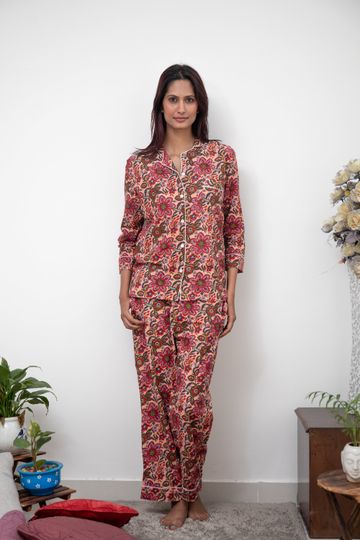 Discover Floral Fruity Adult Pajama Set