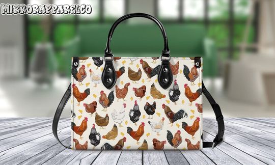 Discover Chicken Pattern Vintage Leather Handbag