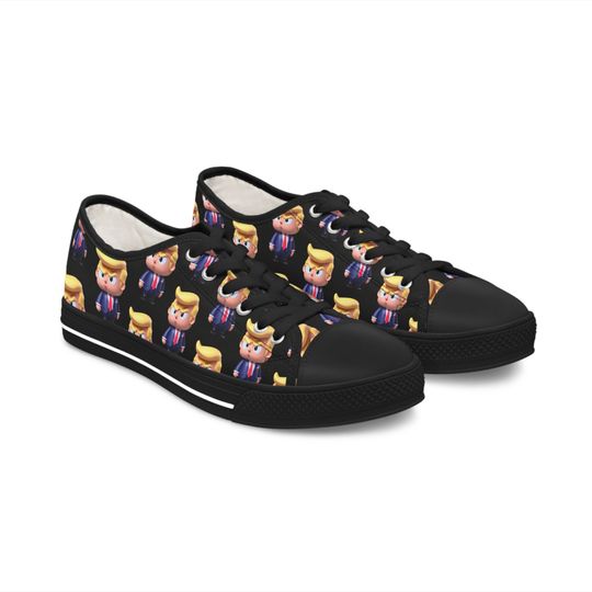 Discover Little Trump all over Print black Women's Low Top Sneakers Shoes