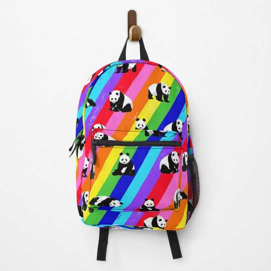 Discover Panda Rainbow Pattern  Backpack