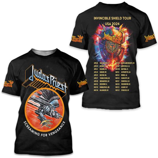 Discover Judas Priest Invincible Shield 2024 Tour Shirt