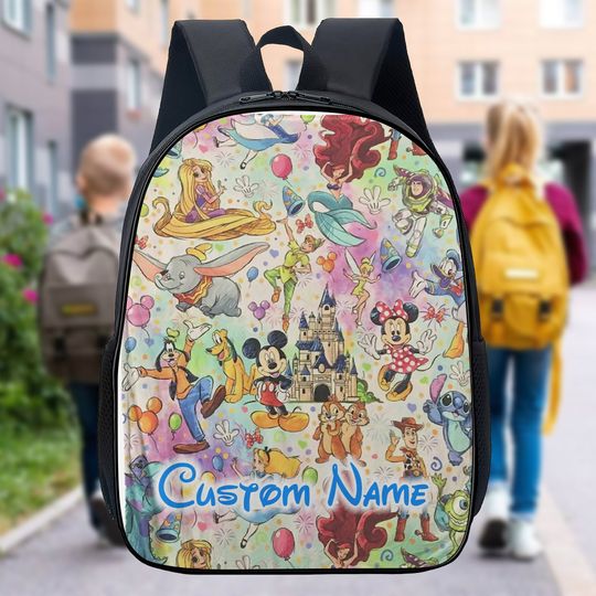Discover Personalized All Movie Characters Backpack, Custom Name Toy Movie Backpack