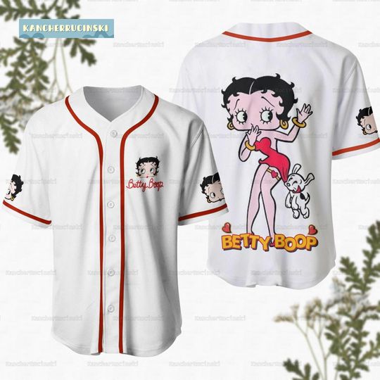 Discover Betty Boop Baseball Jersey, White Betty Cartoon Shirt, Boop Oop A Doop Lover Gift