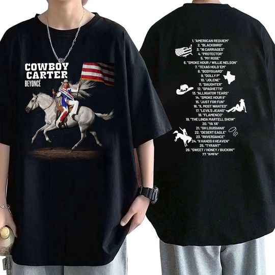Discover Cowboy Carter Tracklist Shirt, Beyoncee Act II Double Sided Unisex Shirt