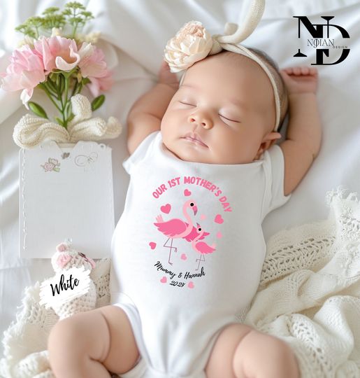 Discover Flamingo Bodysuit, Mothers Day Sleepsuit, 1st Mothers Day