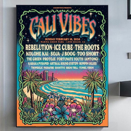 Discover Cali Vibes Marina Green Park, Long Beach, CA Feb 18 2024 Poster