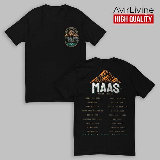 Discover Sarah J Maas National Parks T-Shirt, Velaris, Terrasen, Lunathion Fantasy Reader Shirt
