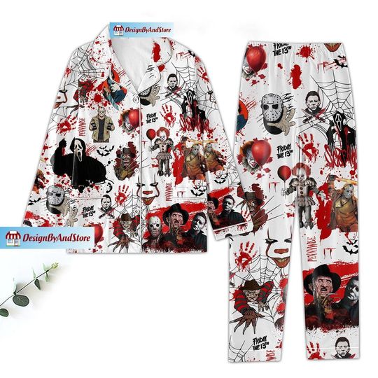Discover Horror Movie Pajamas, Horror Movie Pajamas Set, Ghoftface Womens Pajamas