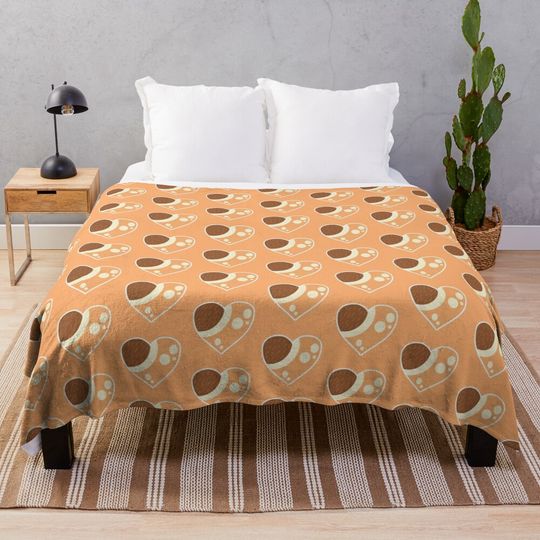 Discover Mum Heeler | Heeler Family Fur Pattern Love Hearts Throw Blanket