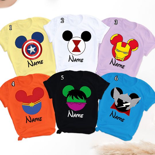 Discover Personalized Superhero Group Shirt, Mouse Head Custom Design Shirt