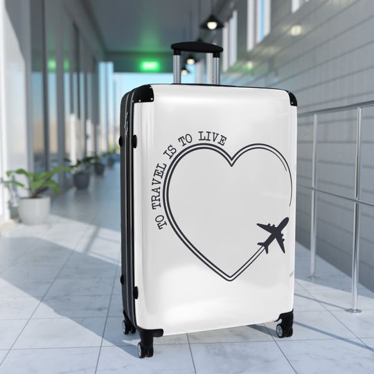 Discover To Travel is To Live Suitcases
