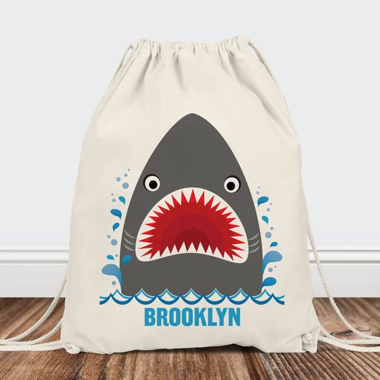 Discover Custom Shark Outdoor Drawstring Bag