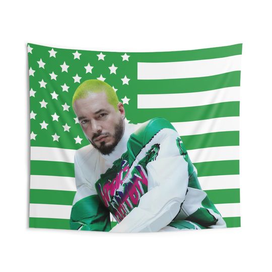 Discover J BALVIN Green USA Flag Tapestry