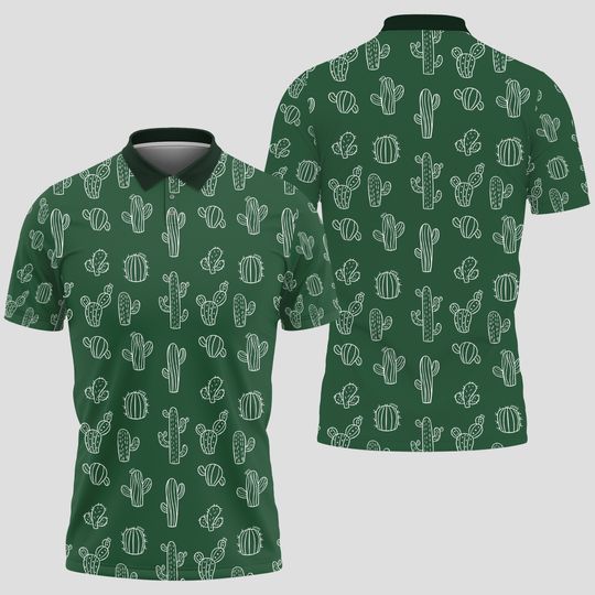 Discover Funny Cactus Doodle Golf Polo Shirt
