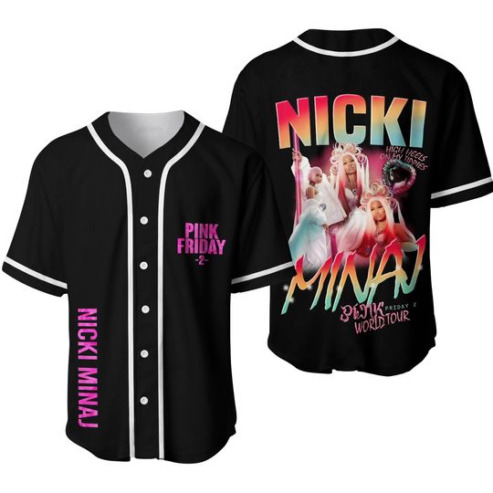 Discover Nicki Minaj GAG City Tour Merch Pink Friday Baseball Jersey