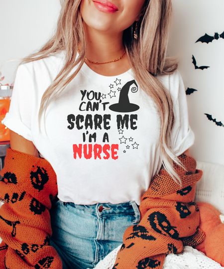 Discover You Can't Scare Me I'm A Nurse Spooky With Halloween Shirt