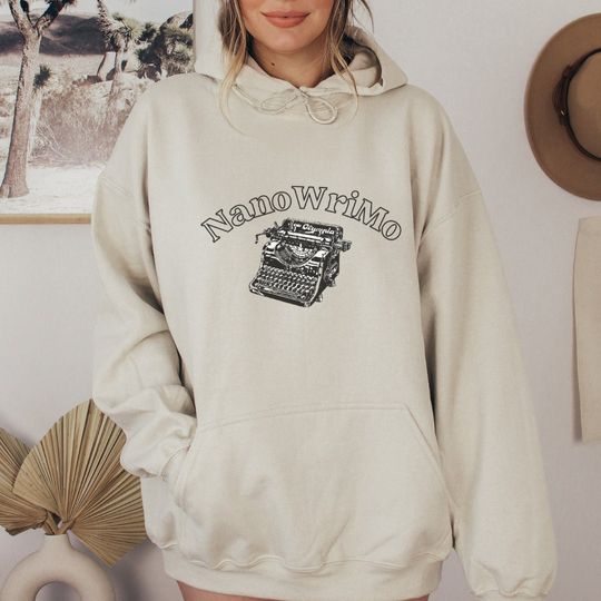 Discover Nanowrimo Black Typewriter Hoodie