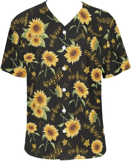 Discover Men's Baseball Jersey Butterfly Flower Printed